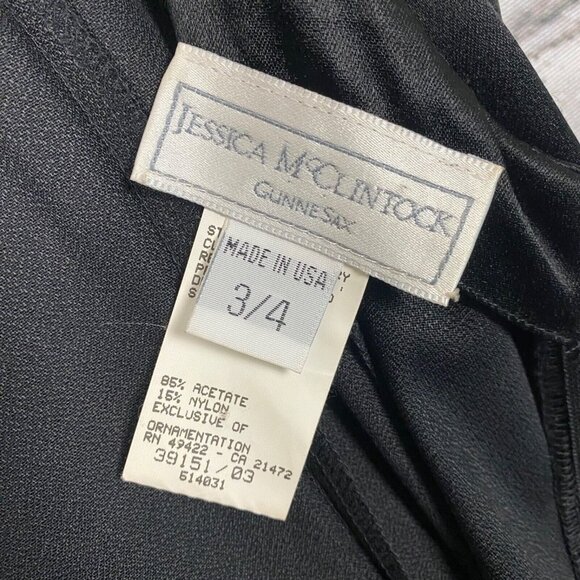 Vtg Jessica McClintock Gunne Sax Black Dress Gown - Picture 2 of 11